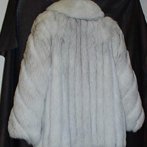 NATURAL SILVER BLUE FOX FUR JACKET     Wonderful Coat !! - Picture 2 of 8